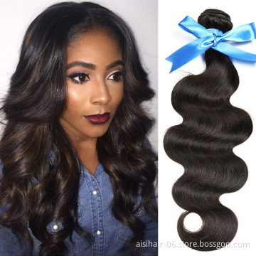 Brazilian Body Wave Human Hair Weave Bundles Natural Black 100% Human Hair Extension